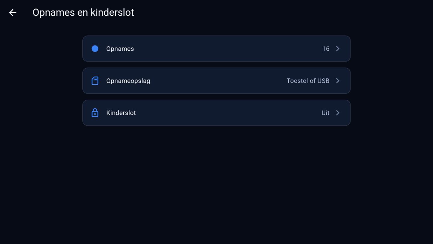 Recordings and parental lock settings in Livaro